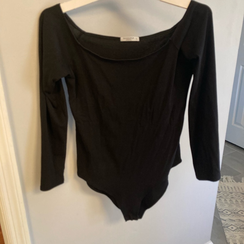 MangoPop black long sleeve off the shoulder bodysuit size large